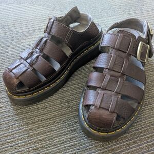 Brown Leather Sandals with Buckle